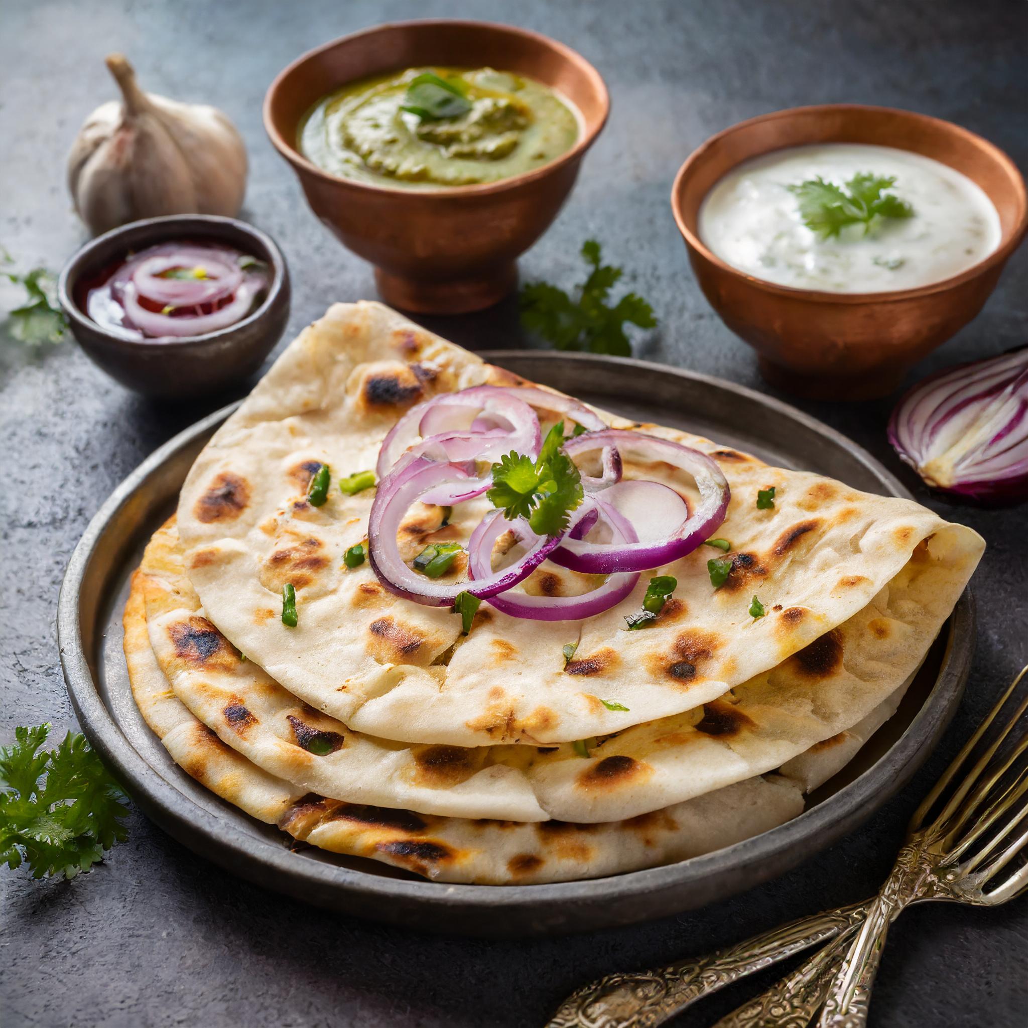 indian butter naan plate